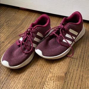 Maroon adidas cloud foam sneakers